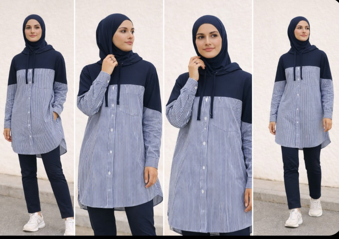 Chemise à capuche intégrée
